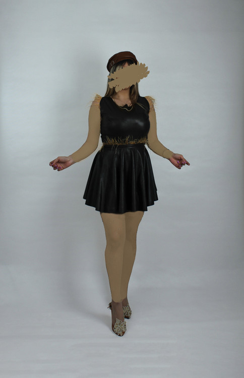 ست تاپ و دامن چرم